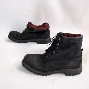 Timberland Woolrich Boots Mens 12 Roll Top Black Red Plaid 44516 6 inch Premium